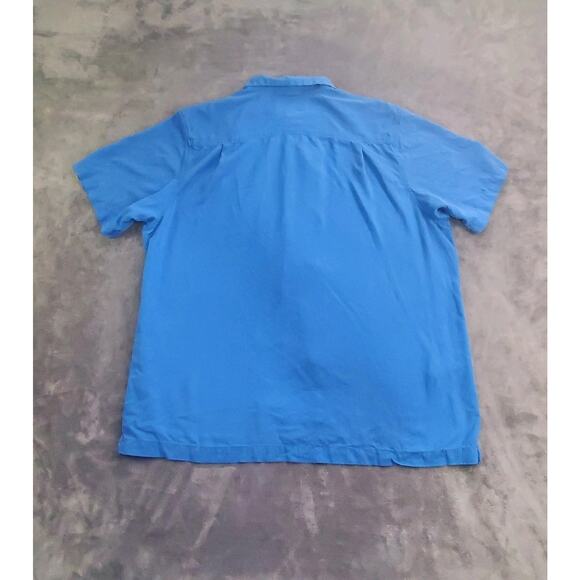 Tommy Bahama Shirt Sz XL Mens 100% Silk Blue Short Sleeve Button Up Camp C22-39 - Picture 7 of 8